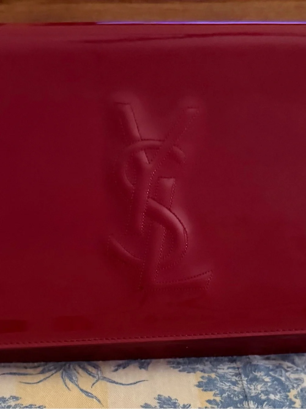 Saint Laurent Red Patent Logo Clutch